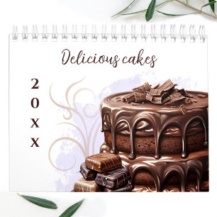 Délicieux gâteaux aquarelle calendrier de mur