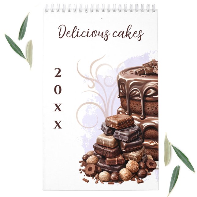 Délicieux gâteaux aquarelle Oblong Wall Calendrier (Delicious Cakes Watercolor Oblong Wall Calendar)