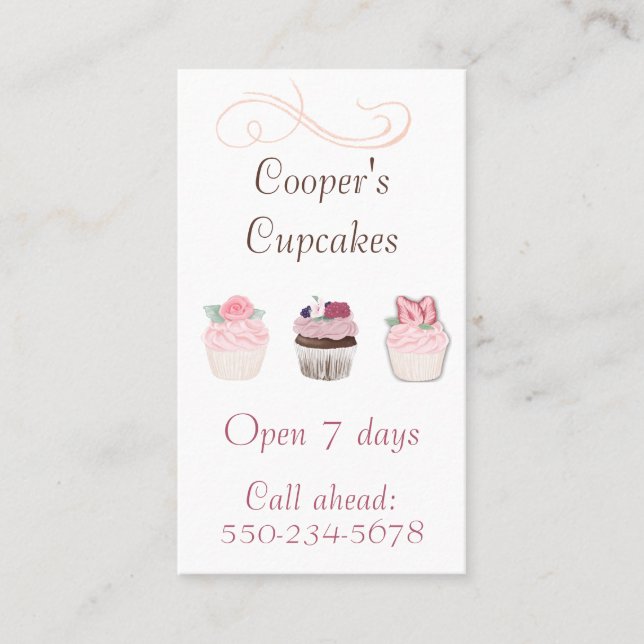 Délicieux trio de Cupcakes Carte de visite de boul (Devant)