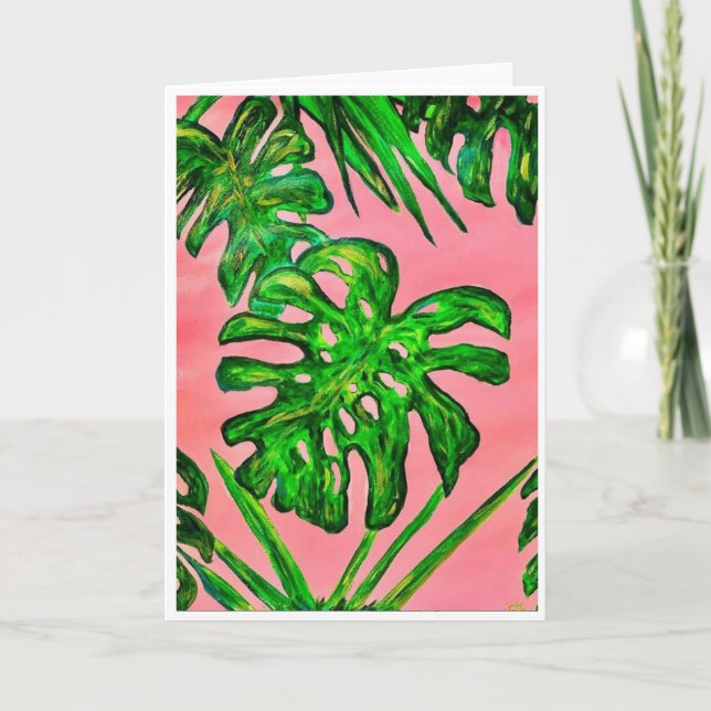 Deliciosa Monstera in Pink Card (  Einladung (Vorderseite)