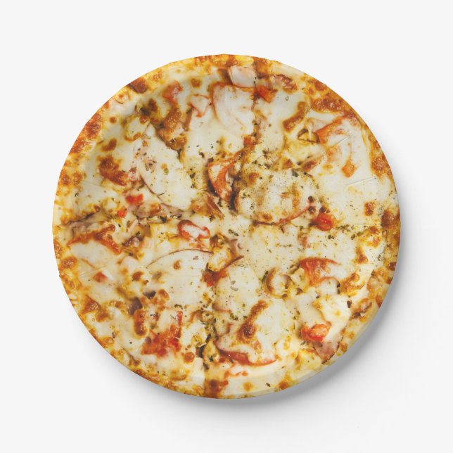 Delicious Cheese Pizza  Pappteller (Vorderseite)