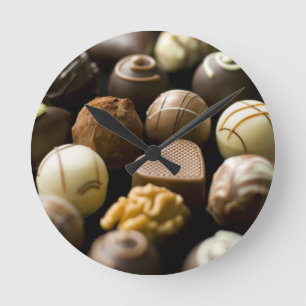 Delicious chocolate pralines runde wanduhr