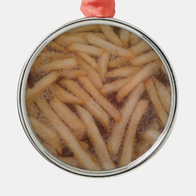 Delicious French Fries Silbernes Ornament (Vorne)