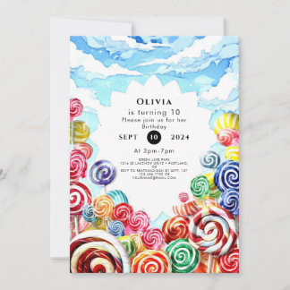 Delicious Magical Candyland Geburtstag Einladung
