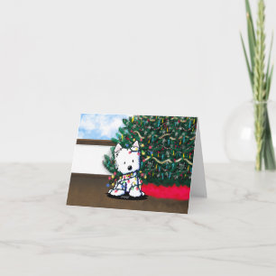 Delighte Westie Falted Christmas Card Karte