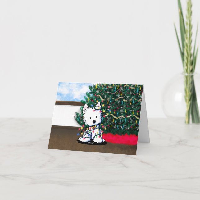 Delighte Westie Falted Christmas Card Karte (Vorderseite)