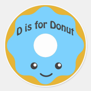 Delightful D ist für Donut Runder Aufkleber