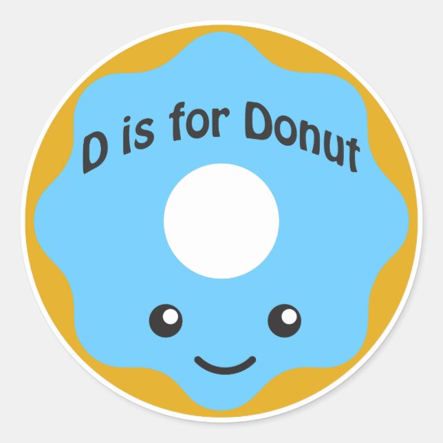 Delightful D ist für Donut Runder Aufkleber (Vorderseite)
