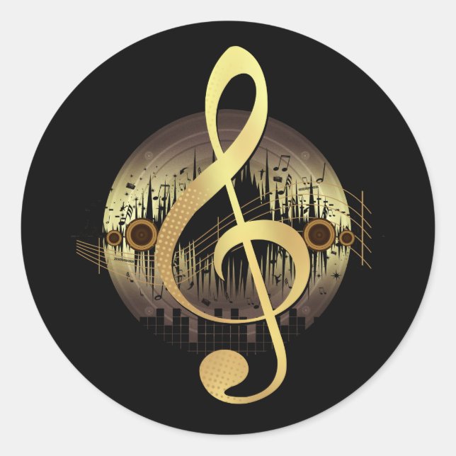 Delightful Tune - Gold  Runder Aufkleber (Vorderseite)