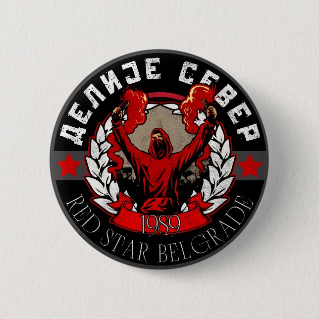 Delije Sever 1989 Stern Button (Vorderseite)
