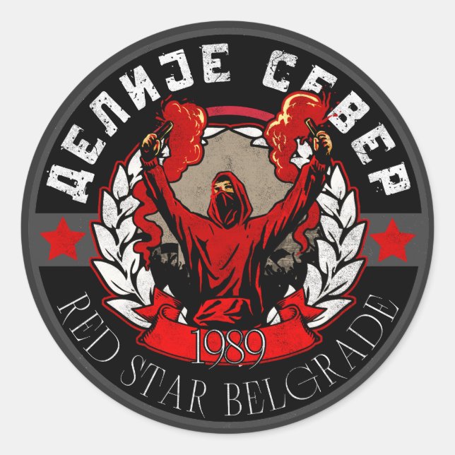 Delije Sever 1989 Zvezda Runder Aufkleber (Vorderseite)