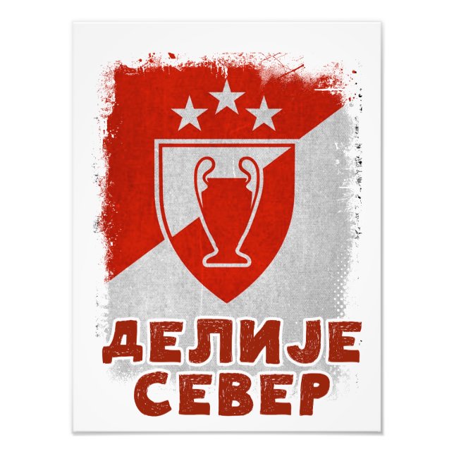 Delije Sever Crvena Zvezda Beograd Trophäe 1991 Fotodruck (Vorne)