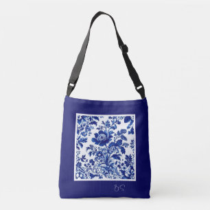 delikat blau elegant Moderne Blume Tragetaschen Mit Langen Trägern