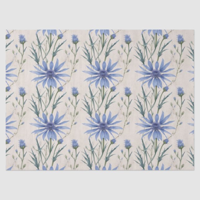 Delikate Aquarellblumen Dekoupage Seidenpapier (Vorderseite)