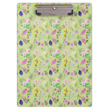 Delikate Aquarellfarben-Wildblumen auf grün