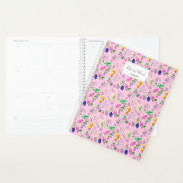 Delikate Aquarellfarben-Wildblumen auf Rosa Planer