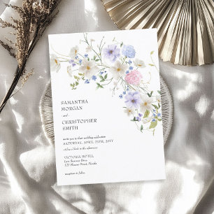 Delikate Aquarellfeder boho Wildblumen Einladung