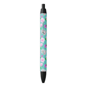 Delikate Aquarelltöne von wilden Blume in Türkis Kugelschreiber