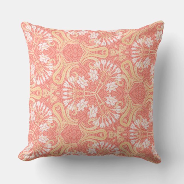 Delikate Art Nouveau Florals Kissen (Vorderseite)