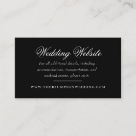 Delikate Black and Gold Script Webseite für Hochze Begleitkarte