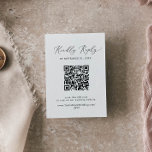Delikate Black Calligraphy Editable QR Code UAWG Begleitkarte<br><div class="desc">Diese delikate,  schwarze Kalligrafie-editierbare QR Code-UAWG-Gehäusekarte eignet sich perfekt für eine moderne Hochzeit. Das romantische minimalistische Design besticht durch eine hübsche und elegante schwarze Typografie auf weißem Hintergrund mit einem sauberen und schlichten Look.</div>