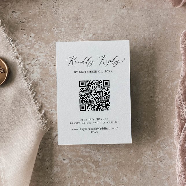 Delikate Black Calligraphy Editable QR Code UAWG Begleitkarte (Von Creator hochgeladen)