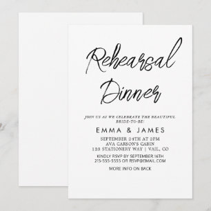 Delikate Black Calligraphy Probe Dinner Invita Einladung