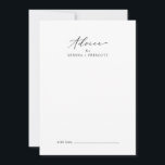 Delikate Black Calligraphy Wedding Hinweiskarte<br><div class="desc">Diese delikate, schwarze kalligraphische Hochzeitsratenkarte ist perfekt für eine moderne Hochzeit und kann für jede Veranstaltung verwendet werden. Das romantische minimalistische Design besticht durch eine hübsche und elegante schwarze Typografie auf weißem Hintergrund mit einem sauberen und schlichten Look. Diese Ratschläge können als Gästebuchalternative für Hochzeitsempfang, Brautparty, Babydusche oder Abschlussfeier verwendet...</div>