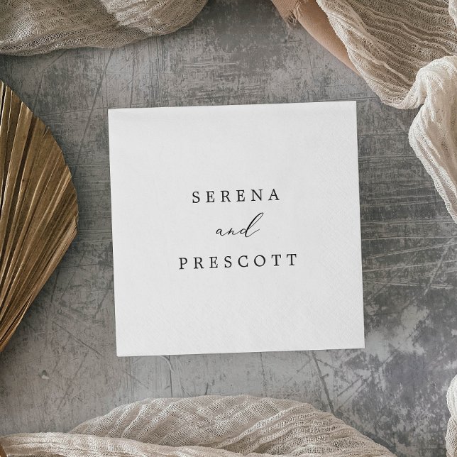 Delikate Black Calligraphy Wedding Serviette (Von Creator hochgeladen)