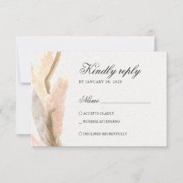 Delikate Blume aus Pampas-Gras RSVP Karte