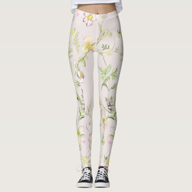 Delikate Blume mit einem Schmetterling im chinesis Leggings (Vorderseite)