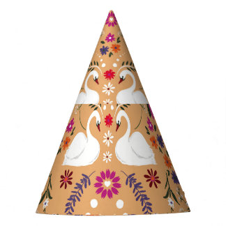 Delikate Blume, schwan Fantasie nahtlos. Partyhütchen