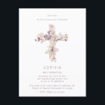 Delikate Blume überqueren die Taufe Christening Postkarte<br><div class="desc">Delikate Blume Überqueren Sie die Taufe Christening oder können für die erste Kommunion verwendet werden</div>