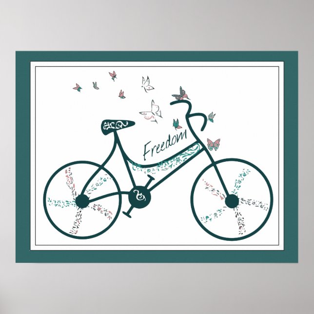 Delikate Blume und Freedom Bike Fans Poster (Vorne)