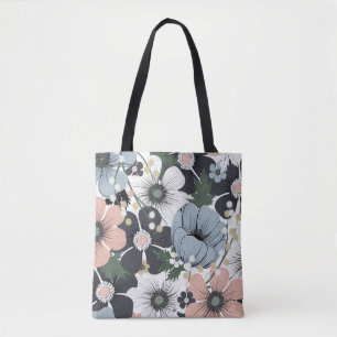 Delikate Blume: von Hand gezeichnet nahtloses Must Tasche