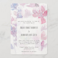 Delikate Blume Watercolor Hochzeit Einladung