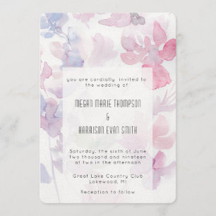 Delikate Blume Watercolor Hochzeit Einladung