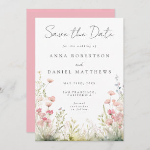 Delikate Blumenhochzeit Save The Date