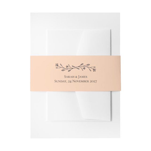 Delikate blumenmonochrome Hochzeit Einladungsbanderole (Vorderseite Beispiel)