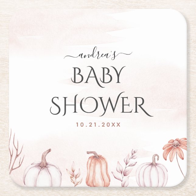 Delikate Blush Warmdusche Tone Fall Pumpkin Baby D Rechteckiger Pappuntersetzer (Vorderseite)
