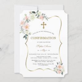 Delikate Blush White Blume Gold Bestätigung Einladung