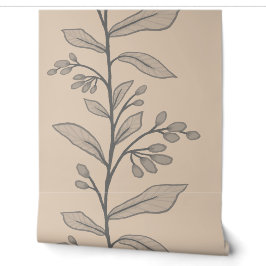 Delikate Botanische Reverie L5 Große Pflanze Grau Tapete