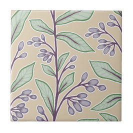 Delikate Botanische Reverie L8 Große Pflanze Lila Fliese