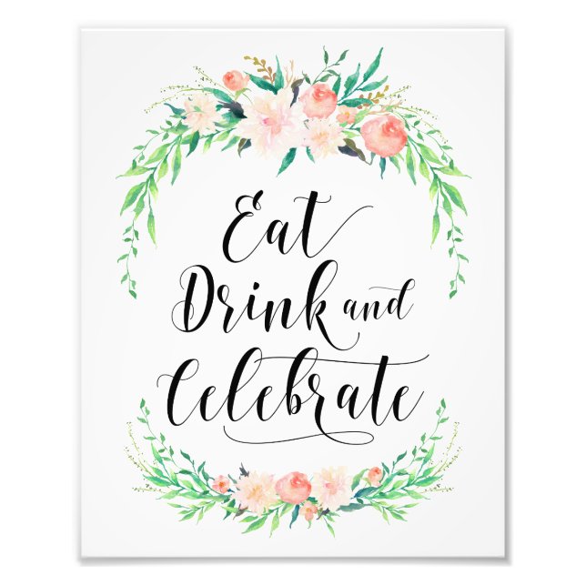 Delikate Bouquet essen Drink und feiern Print Fotodruck (Vorne)