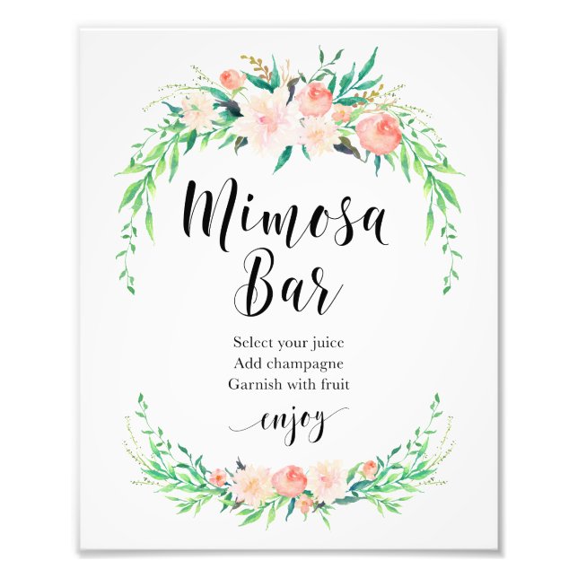 Delikate Bouquet Mimosa Bar Print Fotodruck (Vorne)