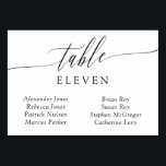 Delikate Calligrafy Tischnummer Guest Names<br><div class="desc">Elegante horizontale Tischkarten in Schwarz und Weiß mit einem zarten Kalligraphieskript. Fügen Sie die Namen Ihrer Hochzeitsgäste hinzu!</div>