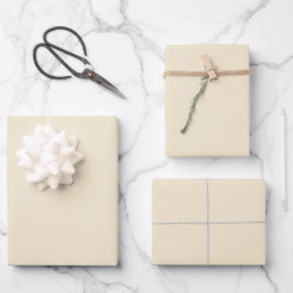 Delikate, cremig beige, solide Farbe Geschenkpapier Set