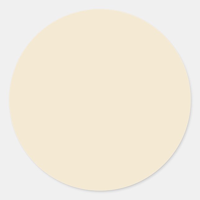 Delikate, cremig beige, solide Farbe Runder Aufkleber (Vorderseite)