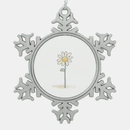 Delikate Daisy Illustration - Einfache süße Blume Schneeflocken Zinn-Ornament