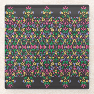 Delikate Damask Barock Viktorianisch Nahtlos Glasuntersetzer